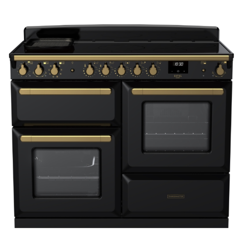 Rangemaster ESDLO110EIPGBL/AB1 110cm Induction Range Cooker OC –Black Gloss / Antique Brass - A Rated