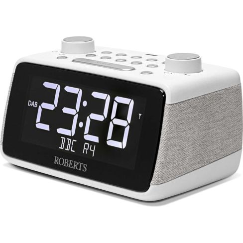 Roberts-Radio ORTU4SW FM/DAB/DAB+ Digital Clock Radio with Bluetooth - White