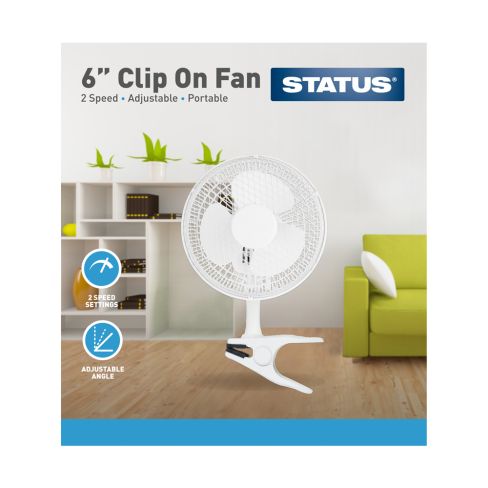 Status International Ltd S6CLIPFAN1PKB 6" Clip-On Fan