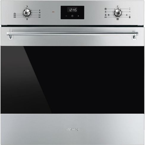 Smeg SF6300TVX Classic 60cm Built-In Single Oven, Stainless steel A Rated