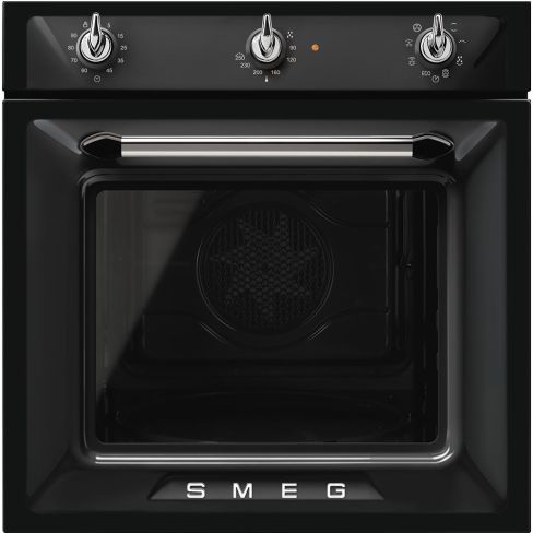 Smeg SF6905N1 Victoria 60cm Built-In Single Oven, Black A Rated