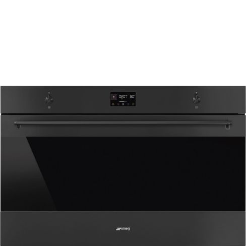 Smeg SFP9302TN Classic Built-In 90cm Single Ovens Pyrolytic Self Cleaning Single Oven Matte Black A+ Rated
