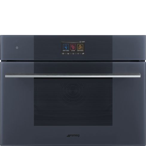 Smeg SO4104M2PG Linea 45cm Compact Built-In Oven & Speedwave Microwave, Neptune Grey