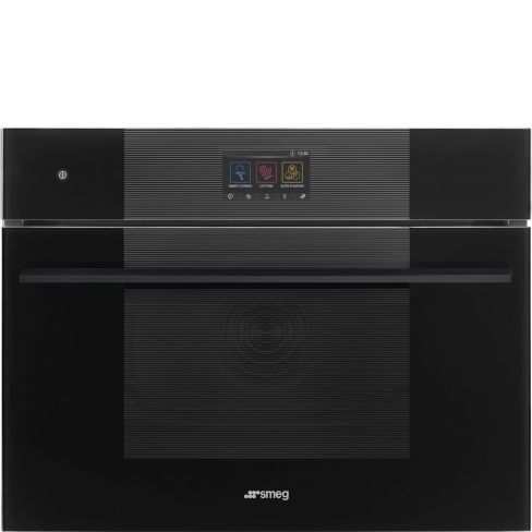 Smeg SO4104S4PB3 Linea 45 Compact Steam100 Pro Oven, Black A++ Rated