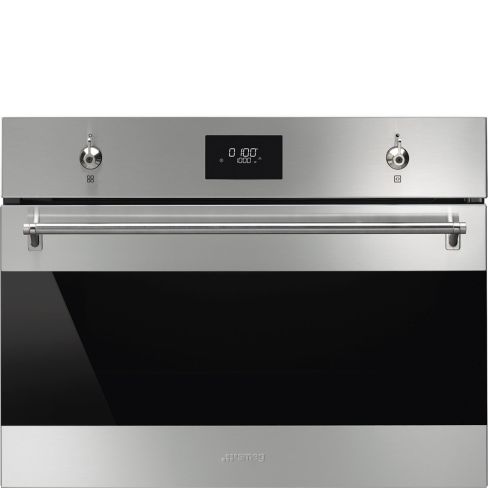 Smeg SO4301M1X Classic 45cm Compact Built-In Oven & Micro combi Microwave, Stainless steel