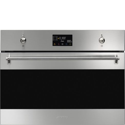 Smeg SO4302M1X Classic 45cm Compact Built-In Oven & Micro combi Microwave, Stainless steel