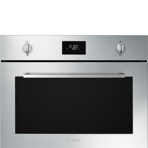 Smeg SO4401M1X Cucina 45cm Compact Built-In Oven & Micro combi Microwave, Stainless steel