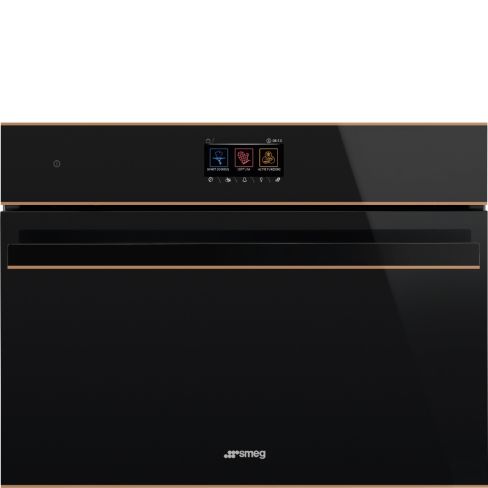 Smeg SO4604S4PNR Dolce Stil Novo 45 Compact Steam100 Pro Oven, Black A++ Rated