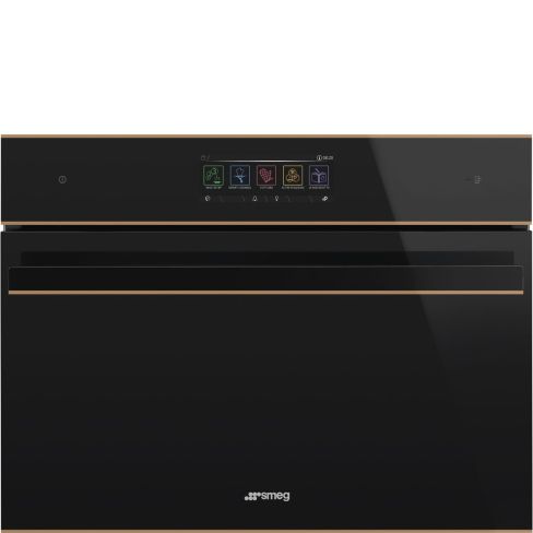 Smeg SO4606WAPNR Dolce Stil Novo 45 Compact Omnichef Oven with Steam + Microwave, Black - Copper Trim