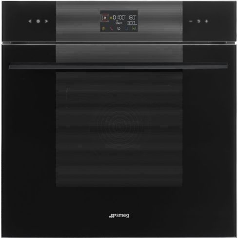 Smeg SO6102M2B3 Linea 60cm Built-In Combi Microwave, SpeedwaveXL Single Oven with Vapor Clean, Black