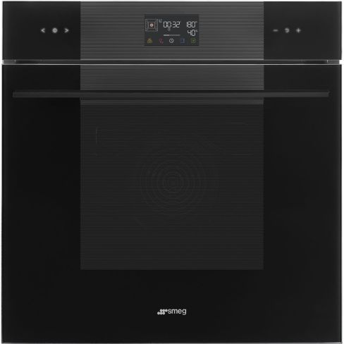 Smeg SOP6102S2PB3 Linea 60cm Built-In SteamOne Single Oven, Black A+ Rated