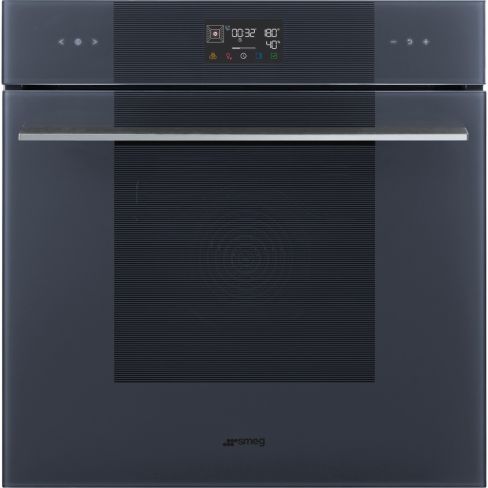 Smeg SOP6102S2PG Linea 60cm Built-In SteamOne Single Oven, Neptune Grey A+ Rated