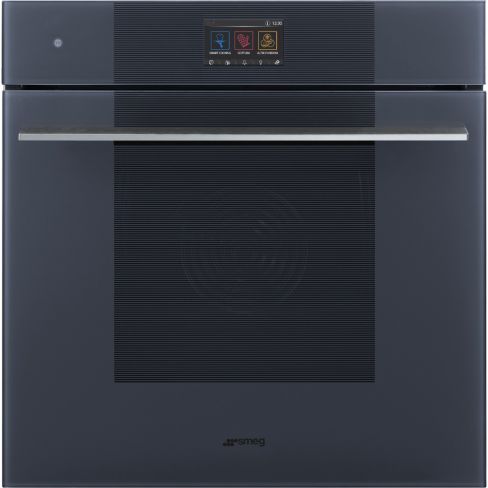 Smeg SOP6104S2PG Linea 60cm Built-In SteamOne Single Oven with Pyrolytic Cleaning, Neptune Grey A+ Rated
