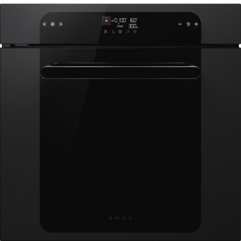 Smeg SOP6202TBI Musa 60cm Built-In Traditional Pyrolytic Single Oven, Black A+ Rated