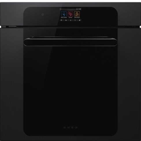 Smeg SOP6204S2PBI Musa 60cm Built-In SteamOne Pyrolytic Single Oven, Black A+ Rated