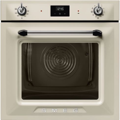 Smeg SOP6900TP Victoria 60cm Built-In Traditional pyro Single Oven, Cream A Rated