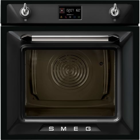 Smeg SOP6902S2PN Victoria 60cm Built-In SteamOne Single Oven with Pyrolytic Cleaning, Black A+ Rated
