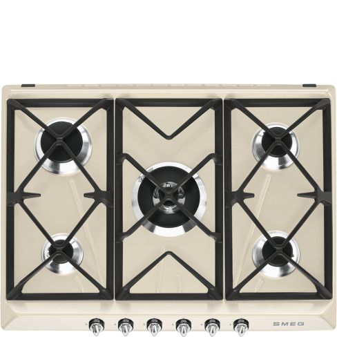 Smeg SR975PGH 69cm Victoria 5 Burner Gas Hob in Cream