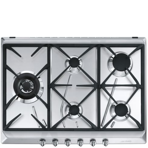 Smeg SRV575GH5 69cm Contemporary 5 Burner Gas Hob - Stainless Steel