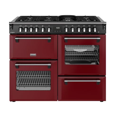 Stoves ST DX RCA RICH 110DF GAR Richmond Deluxe 110cm Dual Fuel Range Cooker in Garnet Red A Rated