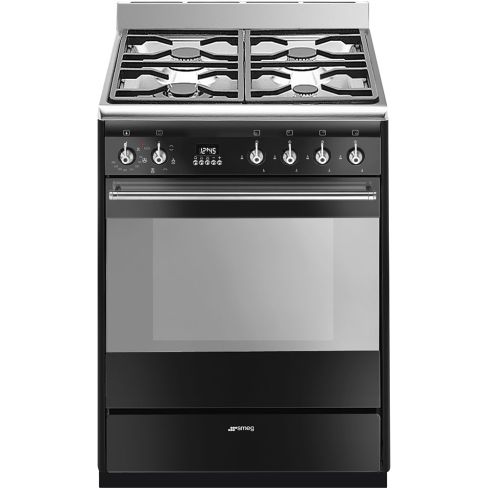 Smeg SUK61MBL9 60 cm Concert Classic Dual fuel Cooker with Gas Hob In Black A Rated