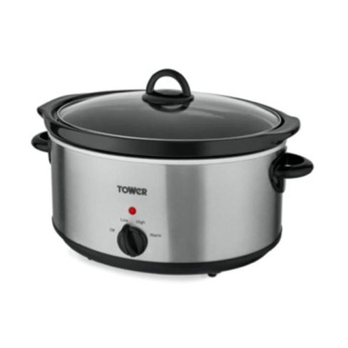 Tower T16029BF 5.5Litre Oval Slow Cooker Stainless Steel