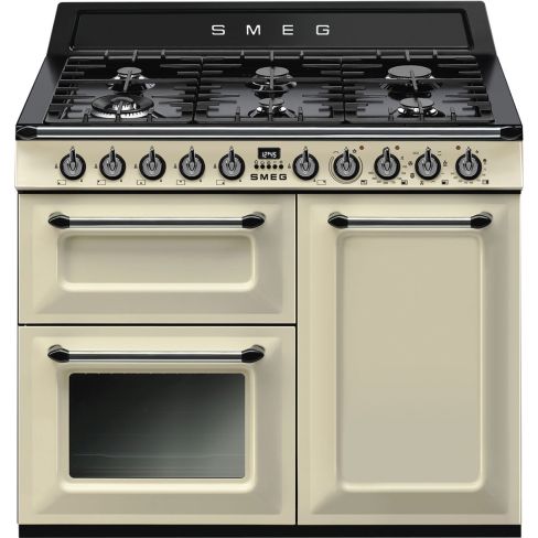 Smeg TR103P 100cm Victoria Dual Fuel Range Cooker Cream