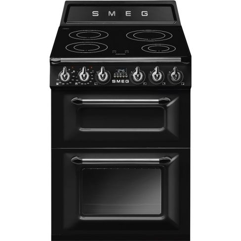 Smeg TR62IBL2 60cm Victoria Full Electric Cooker with Induction Hob In Black A Rated
