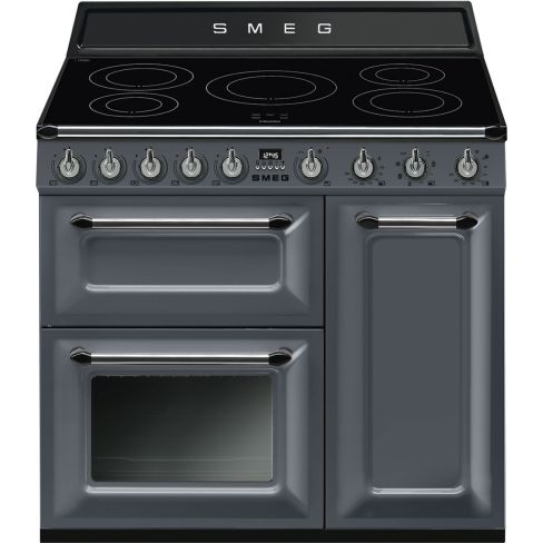 Smeg TR93IGR2 90cm Victoria Electric Range Cooker Slate Grey