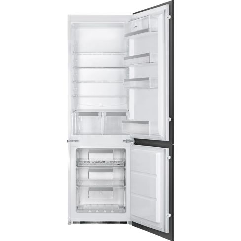 Smeg UKC8173N1E 546mm Wide Integrated No Frost Fridge Freezer with Sliding Door Hinge System