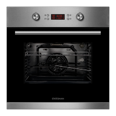 Statesman BSM60SS Built-in Single Cavity Multifunction Oven, 70 Litre in Stainless Steel A Rated