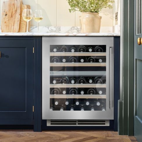 Caple WI6150 Undercounter Built In Dual Zone Wine Cooler Stainless Steel