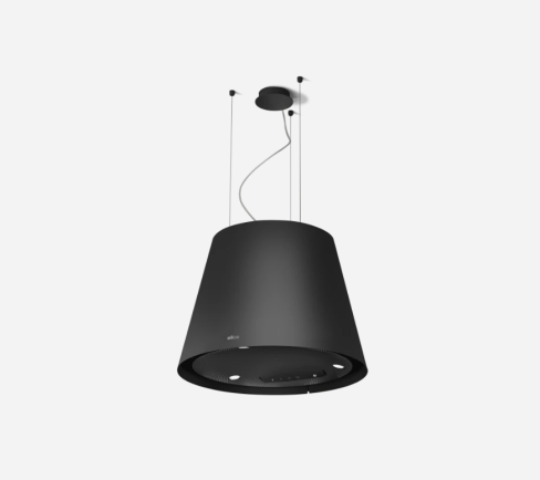 Elica EASY-UX-BLK 50cm Wide Suspended Island Hood, Black A Rated