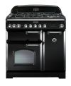 Rangemaster CDL90DFFBL/C Classic Deluxe 90Cm Dual Fuel Range Cooker Black Chrome A Rated