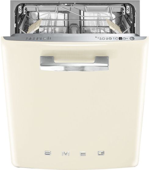 Smeg DIFABCR 60cm Retro 50s Style Under counter built-in dishwasher, Cream