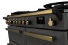Rangemaster ESDL100DFPSLT/AB1 100cm Wide Dual Fuel Range Cooker - Slate / Antique Brass - A Rated
