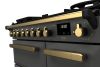 Rangemaster ESDL90DFPSLT/AB1 90cm Wide Dual Fuel Range Cooker - Slate / Antique Brass - A Rated