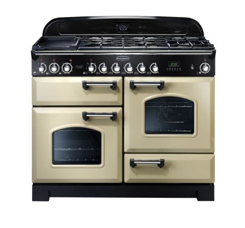 Rangemaster CDL110DFFCR/C Classic Deluxe 110 Dual Fuel Range Cooker – Cream & Chrome