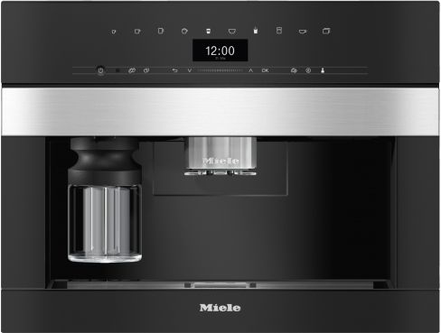Miele CVA7440CLST Pureline Built-In Bean-to-cup Coffee Machine - Clean Steel