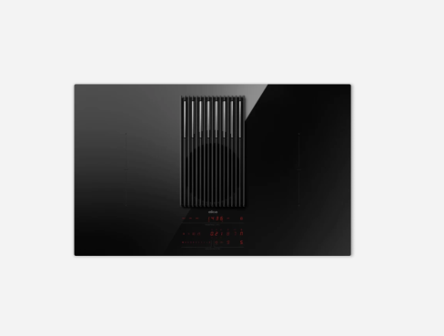 Elica NT-LIBRA-EVO-BL 83cm Wide Venting 4 Zone Hob - Black - A+ Rated with 2 Bridge Zones and an Integrated Scale