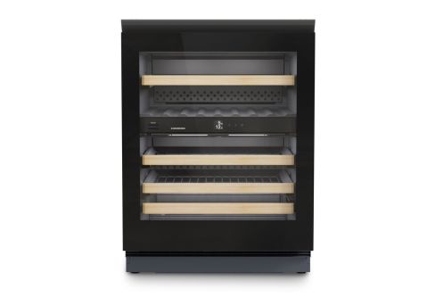 Liebherr UWGB3632 Built-In Under Wine Cooler - Black / Glass Door - F Rated