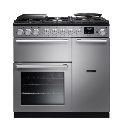 Rangemaster NEX90DFSTST/CM1 NEXUS 90cm Range Cooker Dual Fuel in Stainless Steel A Rated