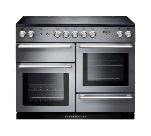 Rangemaster NEX110EISS/C 110cm Wide Stainless Steel Induction Range Cooker – Chrome Trim