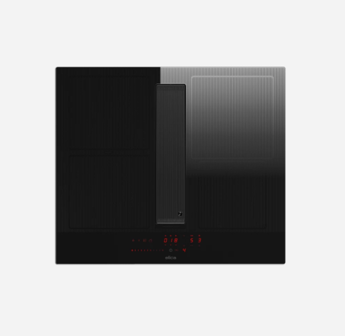 Elica NT-VELVET-60 60cm Wide Venting 4 Zone Hob - Black - A Rated with 1 Bridge Zone