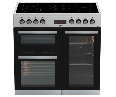 Beko KDVC90X 90cm Double Oven Range Cooker with 5 Zone Ceramic Hob