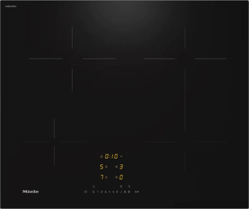 Miele KM7363FL 60cm Wide 4 Zone Induction Hob with Flexible Cooking Zone - Black