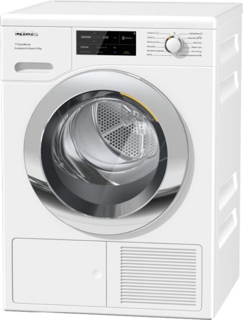 Miele TEL785 WP Freestanding EcoSpeed and Steam, 9kg Heat Pump Tumble Dryer White