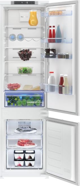Beko BCND4V973 194cm High 70/30 Integrated Frost Free Fridge Freezer with Sliding Door Fixing Type - White - E Rated