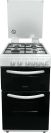 Statesman GTL50W 50cm Wide, Glass Lid Twin Cavity Gas Cooker, 4 Gas Burners In White