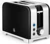Swan ST19031BLK Solace 2 Slice Toaster In Black